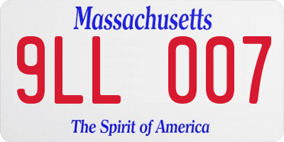 MA license plate 9LL007