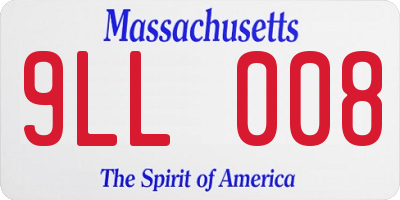 MA license plate 9LL008