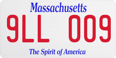 MA license plate 9LL009