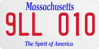 MA license plate 9LL010