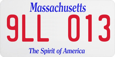 MA license plate 9LL013