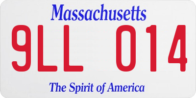MA license plate 9LL014