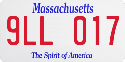 MA license plate 9LL017
