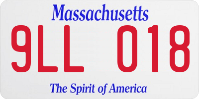 MA license plate 9LL018