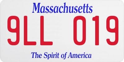 MA license plate 9LL019
