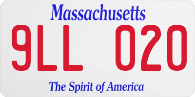 MA license plate 9LL020