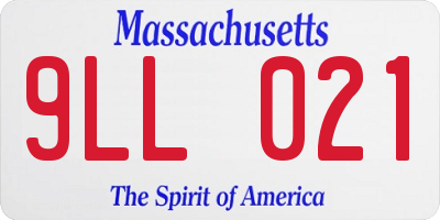 MA license plate 9LL021