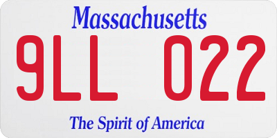MA license plate 9LL022