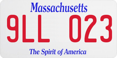 MA license plate 9LL023