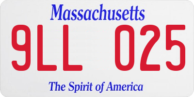 MA license plate 9LL025