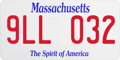 MA license plate 9LL032
