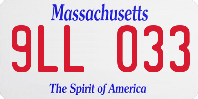 MA license plate 9LL033