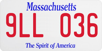 MA license plate 9LL036