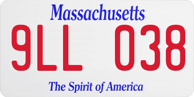 MA license plate 9LL038