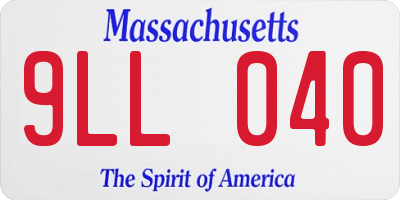 MA license plate 9LL040