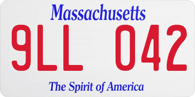 MA license plate 9LL042