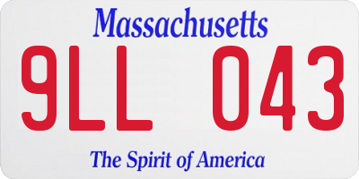 MA license plate 9LL043