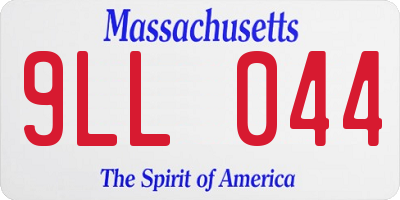 MA license plate 9LL044
