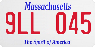 MA license plate 9LL045