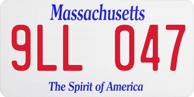 MA license plate 9LL047