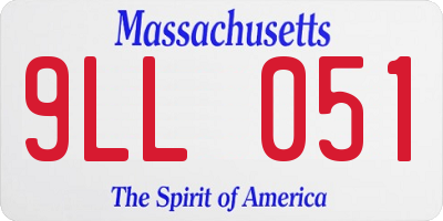 MA license plate 9LL051