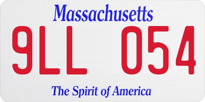 MA license plate 9LL054
