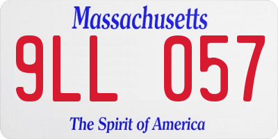 MA license plate 9LL057