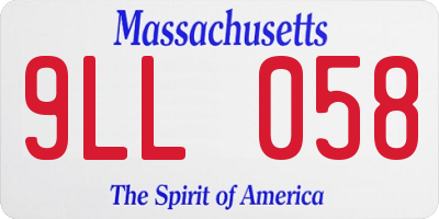 MA license plate 9LL058