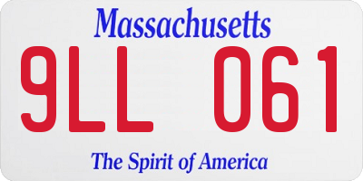 MA license plate 9LL061