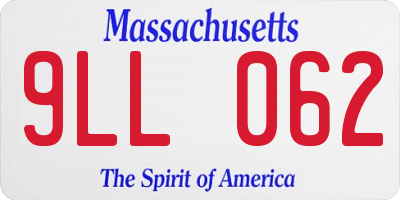 MA license plate 9LL062