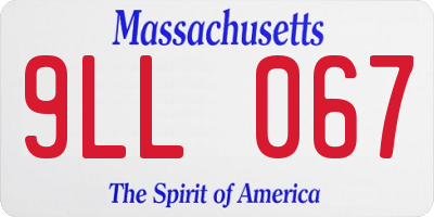 MA license plate 9LL067
