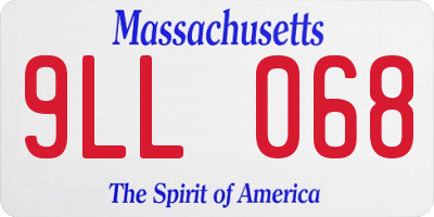 MA license plate 9LL068