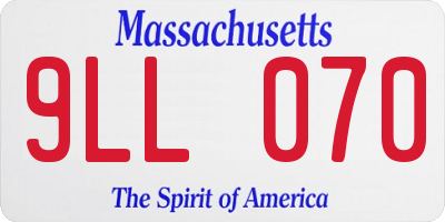 MA license plate 9LL070