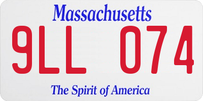 MA license plate 9LL074