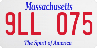MA license plate 9LL075