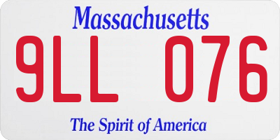 MA license plate 9LL076