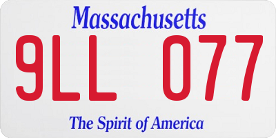 MA license plate 9LL077