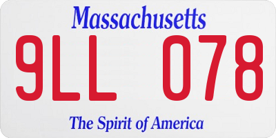 MA license plate 9LL078