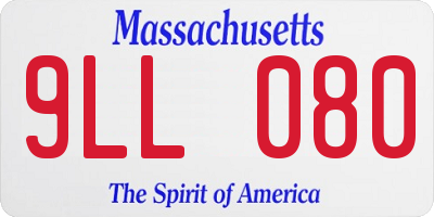 MA license plate 9LL080