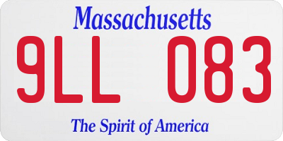 MA license plate 9LL083