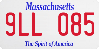 MA license plate 9LL085