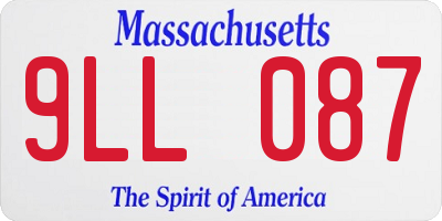 MA license plate 9LL087