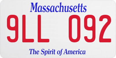 MA license plate 9LL092