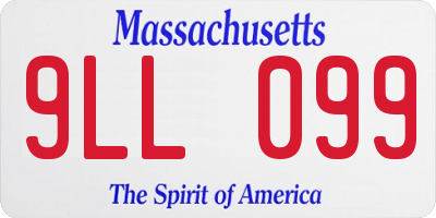 MA license plate 9LL099