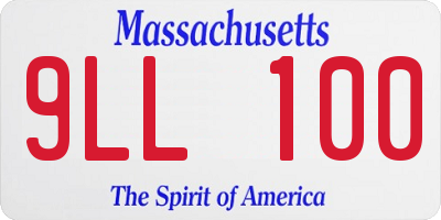 MA license plate 9LL100