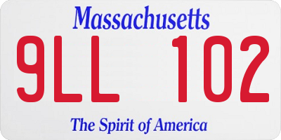 MA license plate 9LL102
