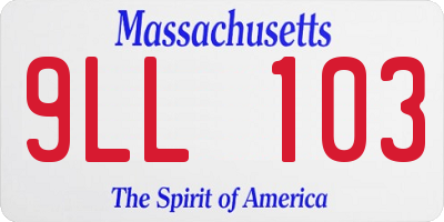 MA license plate 9LL103