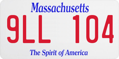 MA license plate 9LL104