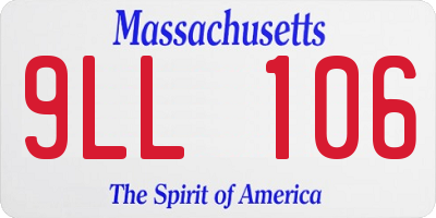 MA license plate 9LL106