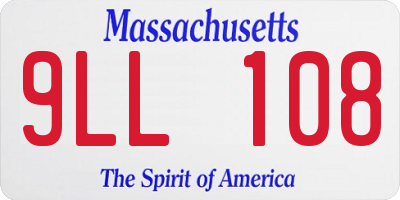 MA license plate 9LL108